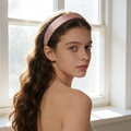 Pink Satin Polka Dot Headband