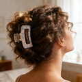 Floral Print Clear Hair Claw Clip
