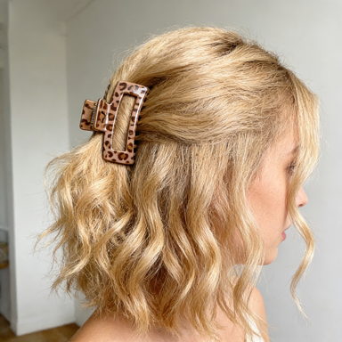 Pink Leopard Print Hair Claw Clip