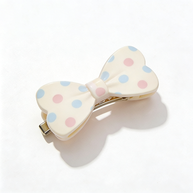 Pastel Polka Dot Bow Hair Clip